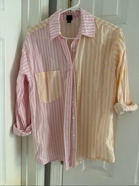 wild fable Pink and Orange Striped Button-Down Shirt